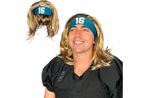 Watt's Wigs - Mahomes Star Athlete Headband Wig - One Size Fits All - Long Hair Blond Wig with Sewn Printed Headband