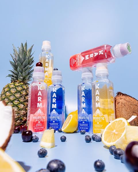 KARMA PROBIOTIC WATER – 12 PACK, BLUEBERRY LEMONADE DRINK – IMMUNE & GUT HEALTH SUPPORT