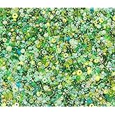 Perlin Glass Seed Beads 2mm 3mm 4mm Round Pony Beads Pack of 3000 Mixed Size, Colour Mix for Jewelry Making Earrings Bracelets Pendants Waist DIY Handmade (Green)