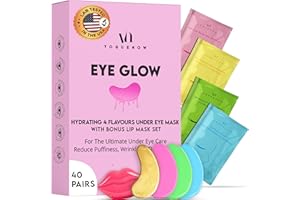 VOGUENOW Under Eye Patches For Puffy Eyes (40 Sets Gift Pack) With Bonus Lip Masks - Under Eye Patches for Dark Circles and Puffiness - Under Eye Mask Treatment - 4 Flavors Eye Masks - Christmas Gift Sets 2023
