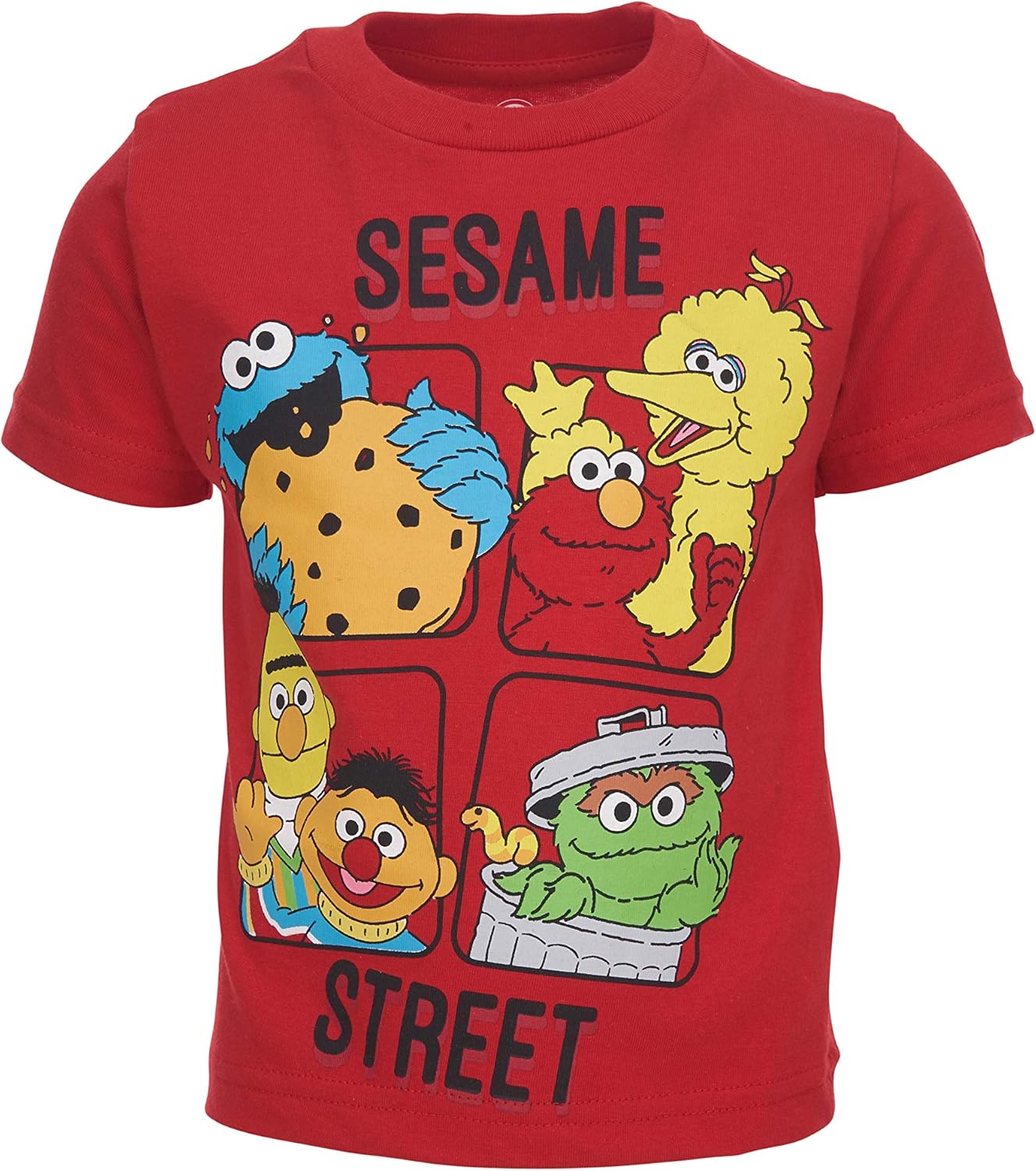 Sesame Street Toddler Boy Girl 4 Pack T-Shirts Elmo Oscar Big Bird Cookie Monster: Clothing