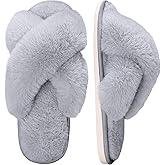 Women's House Slippers Cross Band Open Toe Soft Cozy Slippers for Indoor Outdoor