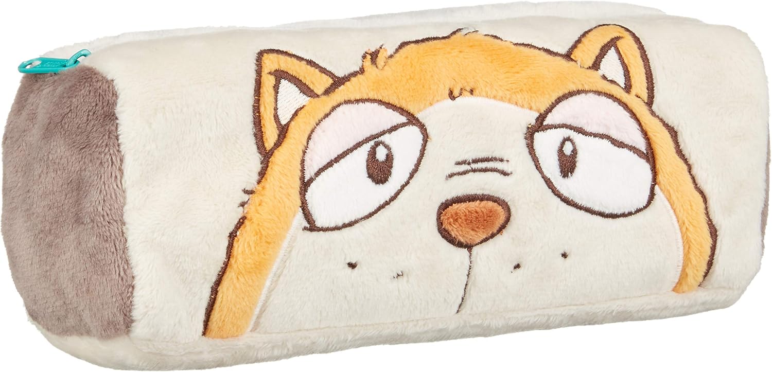 Nici 39041 Pencil Case Plush Beige/Grey/Orange, Beige, Grau Und Orange