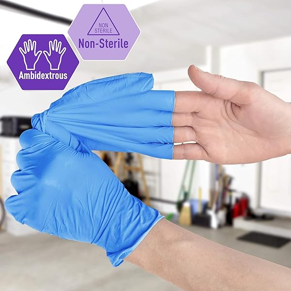 MED PRIDE SINGLE USE NON STERILE NITRILE VINYL BLEND GLOVES, POWDER, LATEX, RUBBER FREE DISPOSABLE NURSE GLOVES FOR MEDICAL, COOKING, CLEANING (X-LARGE 100)