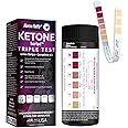 50ct ✓✓✓ T R I P L E Test Ketone Strips | Complete KIT | 3X Urine Accuracy for Ketogenic, Ketosis, Low-carb, Paleo & Keto Diets | Urinalysis Test Tube, Travel Pouch & Built-in Color Chart | XL Strip