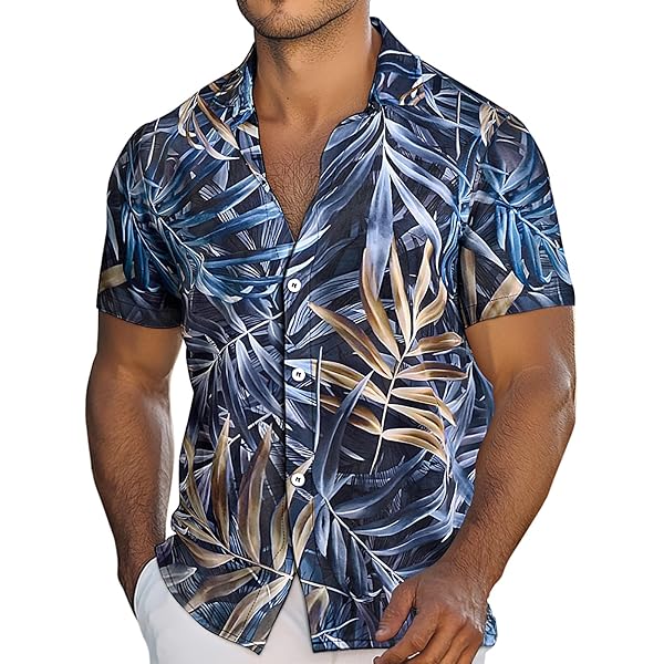 Veteran Hawaiian Shirt For Men - Funny Print Short Sleeve Button Down Tropical Shirts