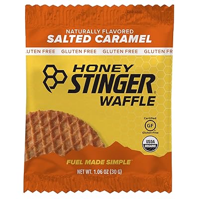 Honey Stinger Organic Gluten Free Waffle, Salted Caramel, Sports Nutrition, 1.06 Ounce (16 Count)