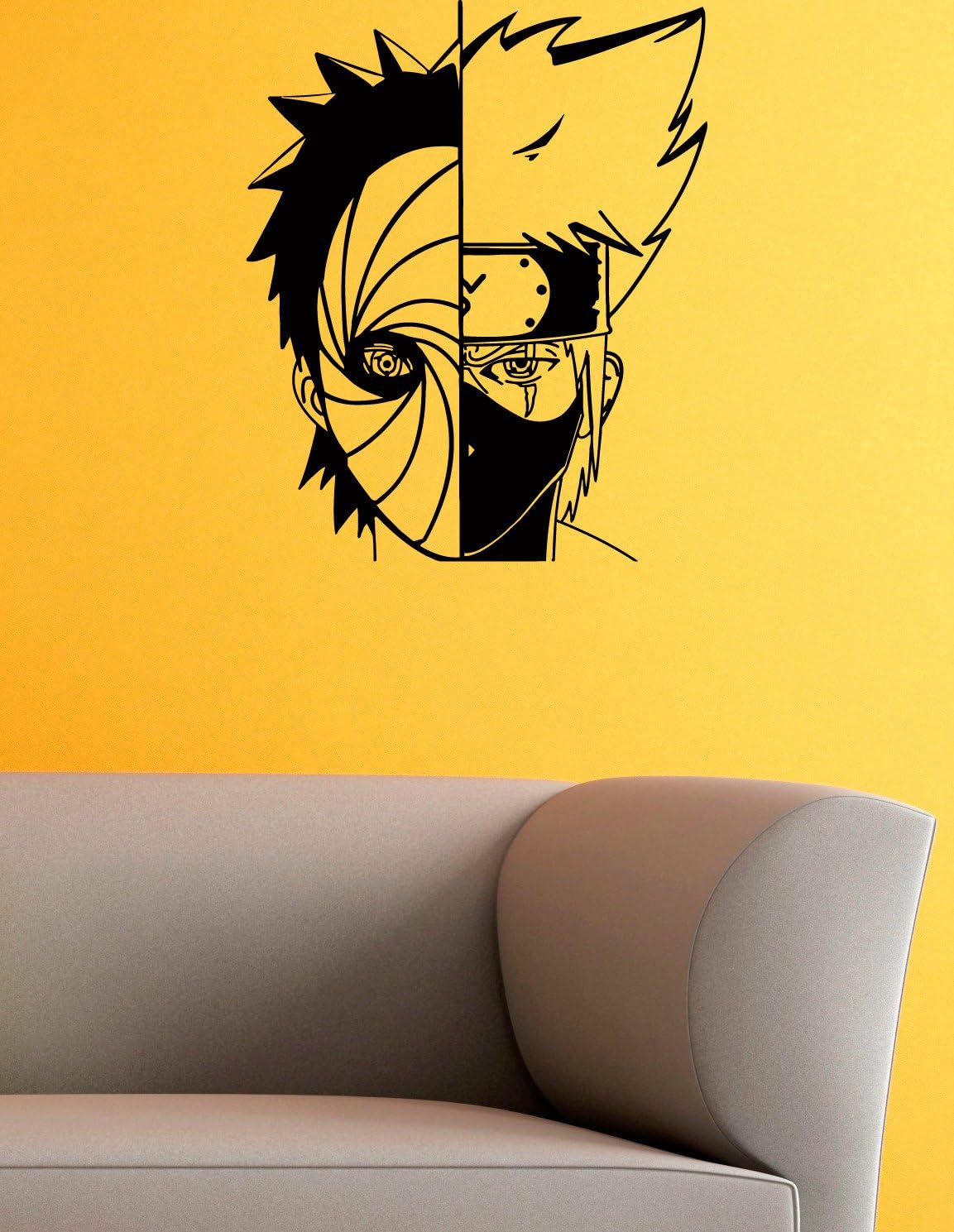 Amazon Com Kakashi And Obito Mask Vinyl Wall Decals Ninja Anime Naruto Shippuden Japan Manga Comics Decal Sticker Vinyl Murals Decors Il0679 Home Kitchen