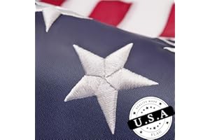 QLASH Small US American Flag 2x3 Ft, Quality Made USA flag for Outside, Embroidered Heavy Duty US Flag Banners, Durable Nylon United States Flag with Sewn Stripes and Brass Grommets