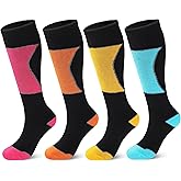 Geyoga 4 Pairs Merino Wool Ski Socks Women Men Wool Winter Thermal Thick Ski Sock Gifts for Snowboarding Gear Hiking