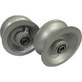 Pair of Replacement Chain Link Gate U-Groove Pipe Wheels-by Sourdough Gate Hardware
