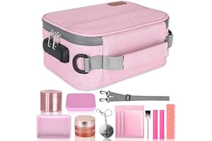 PODAHO Large Smell Proof Bag Set with 10 Tobacco Items, Carbon Lined Smell Proof Box Case with Combination Lock, Odor Proof Containers Pouch for Smoking Products, Great Gift for Women, (Pink Set)