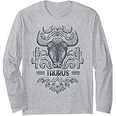 Taurus Taurus Vintage Retro Zodiac Sign Long Sleeve T-Shirt