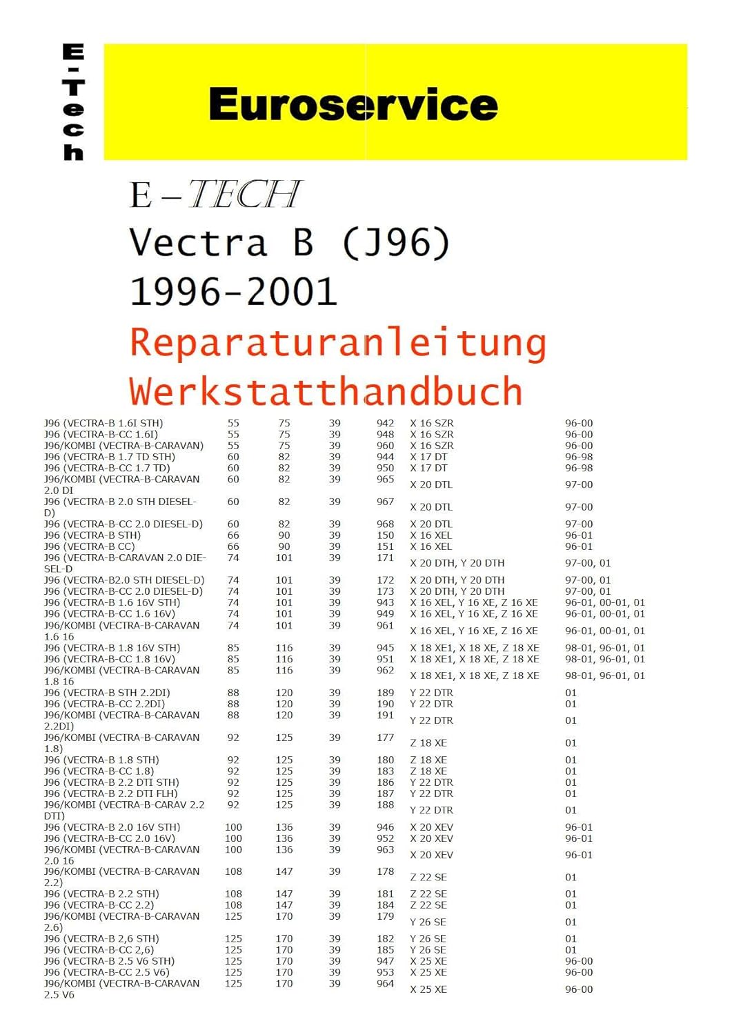 Repair Manual Workshop Manual (CD) Opel Vectra B: Amazon.co.uk: Car &  Motorbike