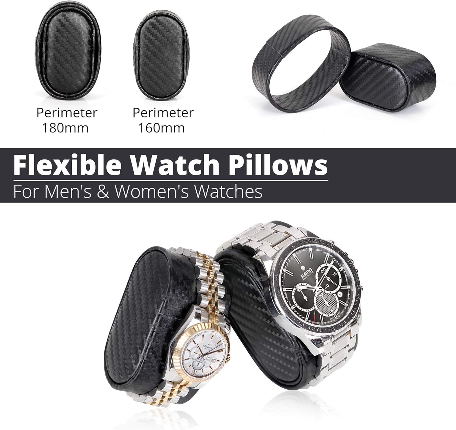 Automatic Watch Winder with 4 Quiet Running Motor Watch Winding Display+ 6 Flexible Watch Pillows Luxury Fiber Leather Storage Case for Man/Woman's Watches- AC Adapter: Watches