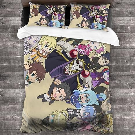 Amazon Co Jp 人気 新品 ン スリーピースベッド ベッドカバー 掛け布団カバー 枕カバー 柔らかい 快適な ジッパー 室内装飾 掃除可能 かわいい 寝具セット 布団カバーセット異世界かるてっと 1 ホーム キッチン