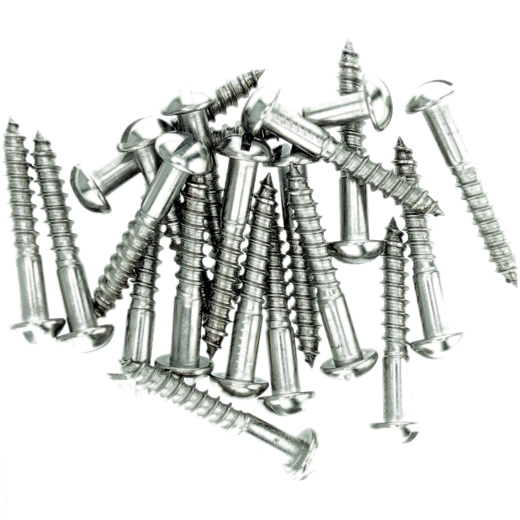 No.10 x 1.58 (5.0mm x 40mm) Slot Pan Wood Screw - Stainless Steel (A2) (Pack of 20)