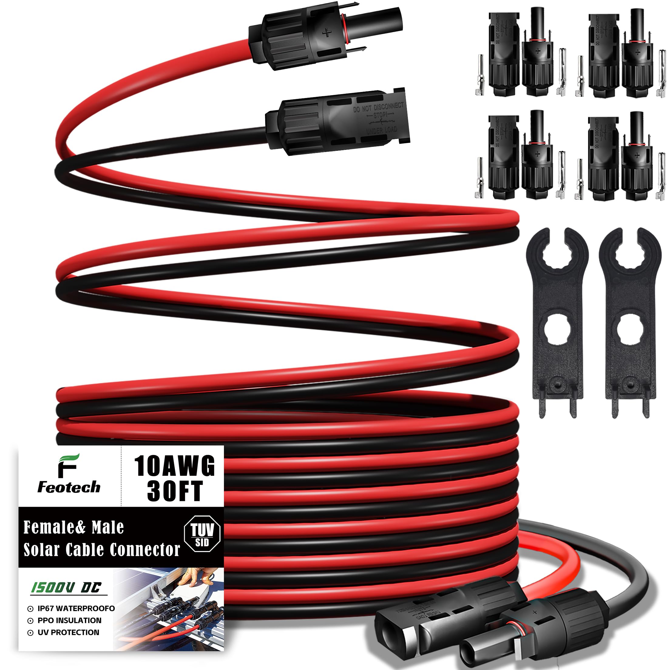 Feotech Twin Wire 30FT Solar Extension Cable