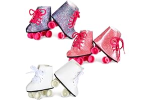 Bencailor 3 Pairs Christmas 18 Inch Doll Boots and Shoes Winter Dolls Shoes American Themed Boots Skates for Dress up(Novelty Style)