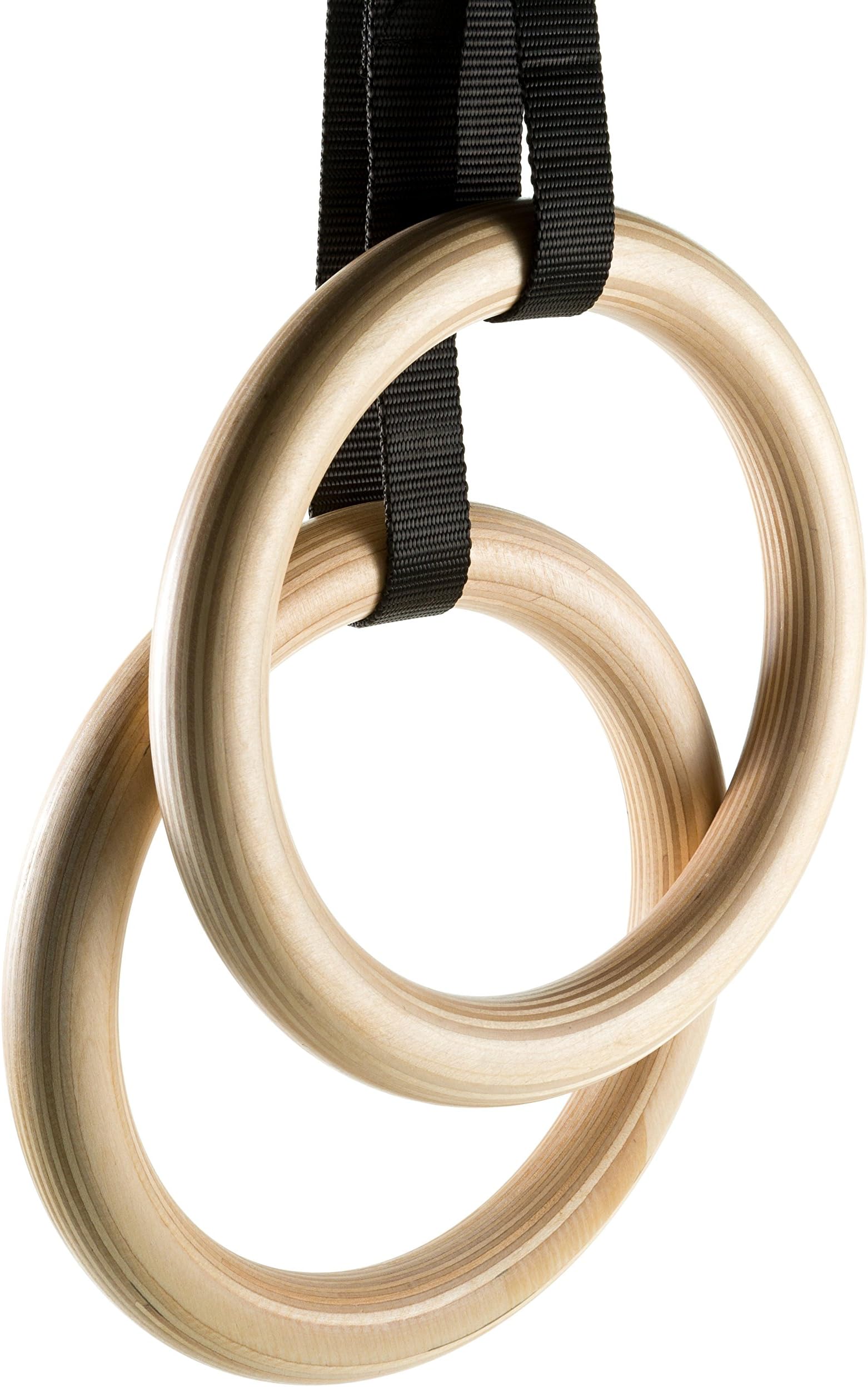 Ape King Fitness Professional Olympic Gymnastics Rings - Adjustable Straps - Quick Full Body Muscular Workout - Outdoor Exercise - Home Gym Bodyweight Training - Natural Strength Equipment