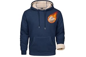 MAGCOMSEN Men's Hoodies Sherpa Lined Fleece Pullover Heavyweight Warm Winter Sweatshirt Thick Thermal