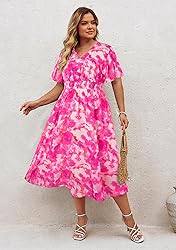 Hanna Nikole Women's Plus Size V Neck Maxi Dress