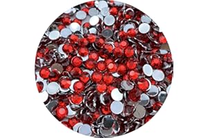 Xinhongo 5000pcs 4mm Resin Flatback Rhinestone Red Round Flatback Rhinestones for Crafts, Bling Glitter Diamond Stone Rhinestone for Bottles, Tumblers, Nail Art, Clothes Shoes