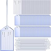 120 Pack Clear Plastic Luggage Tags with Loops Heavy Duty PVC Tag Suitcases Identification ID Card with Business Card Insert
