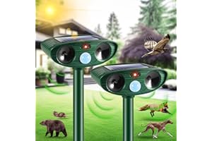 JAHY2TECH Ultrasonic Animal Repellent Outdoor Sonic Cat Repellent Deterrent Deer Repellent Devices Solar Animal Repeller Dog Repeller Squirrel Rabbit Repellent Raccoon Repellent with PIR Motion Detection (2)