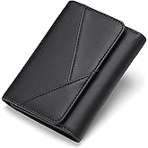 GAEKEAO Small Wallets for Women Leather RFID Blocking Trifold Ladies Wallets Credit Card Holder with Zipper Coin Pocket
