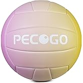 PECOGO Size 5 Volleyball - Durable PU Leather, Indoor/Outdoor. Soft Control, Great Airtightness for Training/Games. Ideal for All Ages