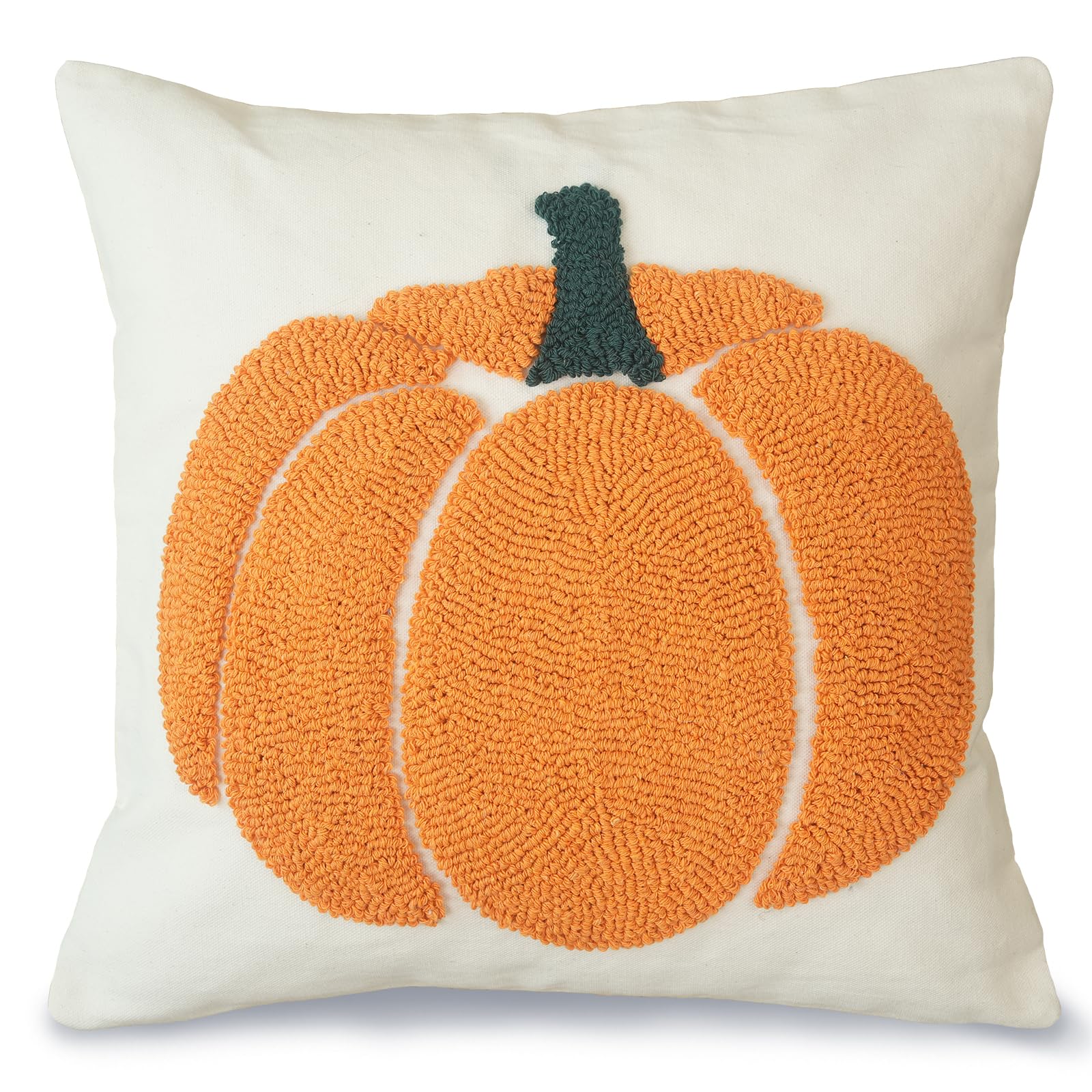 GEEORY Fall Pillow Covers 20x20 inch, Embroidered Pumpkins Throw Pillows Farmhouse Thanksgiving Decor Cushion Case for Sofa & Bed Home Decorations (Orange) GX002-1-20