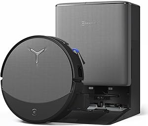 ECOVACS DEEBOT T90 PRO Omni Saugroboter mit Wischfunktion, Roboterstaubsauger 30.000 Pa, Schnellladen mit PowerBoost, OZMO Roller 3.0 mit TruEdge, automatische Dosierung der Reinigungslösung, Schwarz