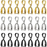 AUEAR, 120 Pack Jewelry Making Supplies Beads Metal Clip Buckle Bead Pendant Connector Pinch Bail Clasp Dangle Findings for Buckles Charm Connection