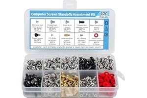 KBRPARTS 420PCS Computer Screws Standoffs Assortment Kit, Motherboard Screws for Universal Motherboard SSD Hard Drive PC Fan Power Supply Graphics PC Case, for DIY PC Installation & Repair