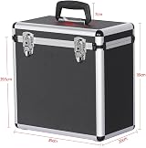 Yaheetech 12 Inch LP Storage Case Vinyl Record Carrier Holds 50 Black view 3