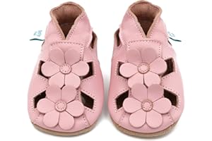 Dotty Fish Infant and Toddler Soft Leather Sandals – Barefoot-Friendly, Non-Slip Suede Sole, Podiatrist Recommended, Breathable Baby-Safe Leather, British Brand – Fits 0–4 Years