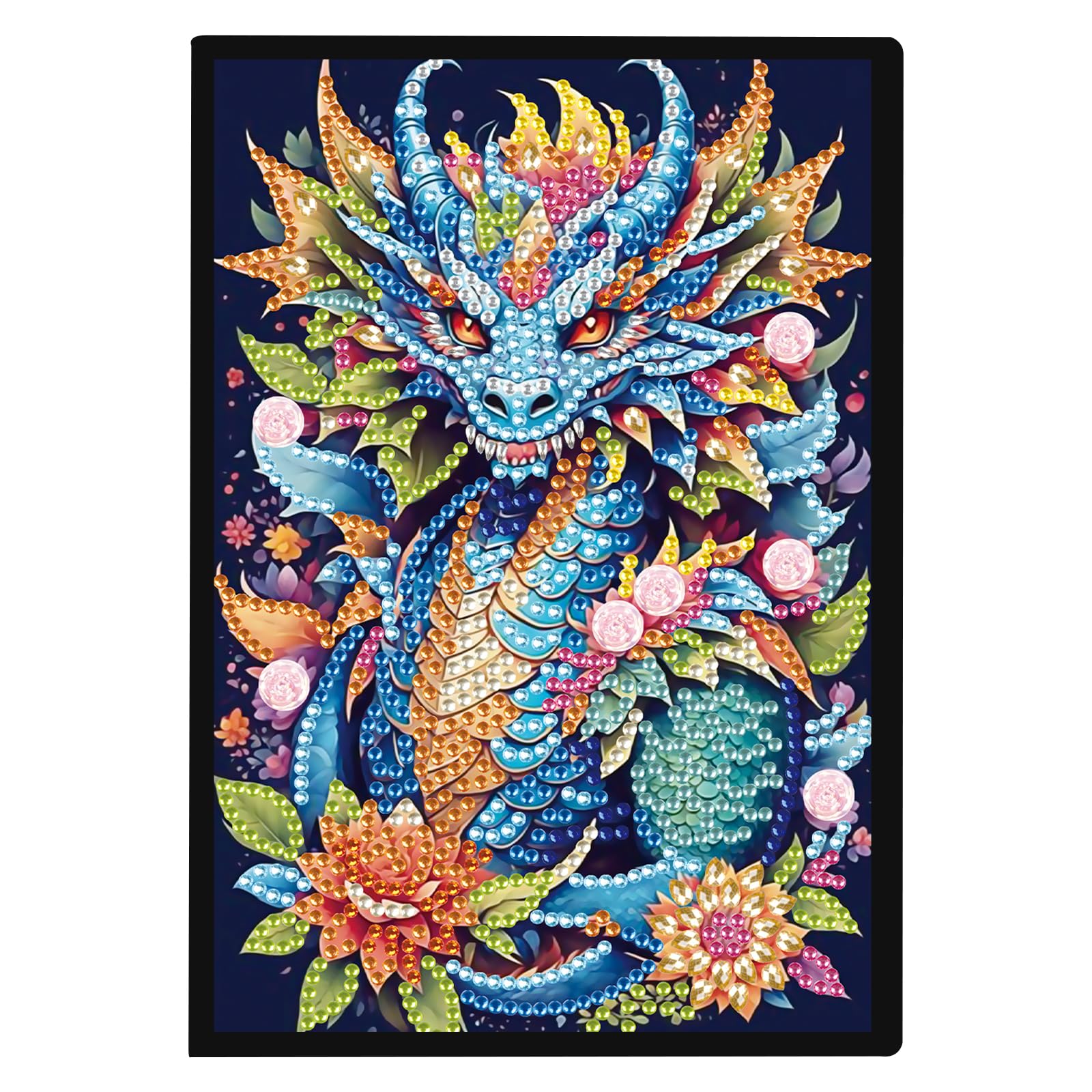 DCIDBEI Diamond Painting Diary with Rhinestones A5 Blank 5D Diamond Painting Notebook Dragon Diamond Painting Notebooks Animals Sketchbook A5 Diamond Painting Diary Journal Notebook