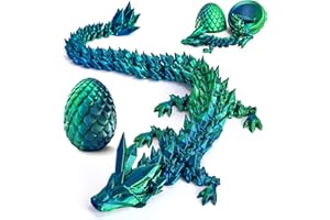 SHYLIZARD 3D Printed Dragon Eggs with Dragon Inside,Articulated Dragon Toys,Fidget Toys for Adults Kids,Prefilled Easter Toys for Easter Hunt,Basket Stuffers Filler,Easter Party Favors,Classroom Prize (Green)