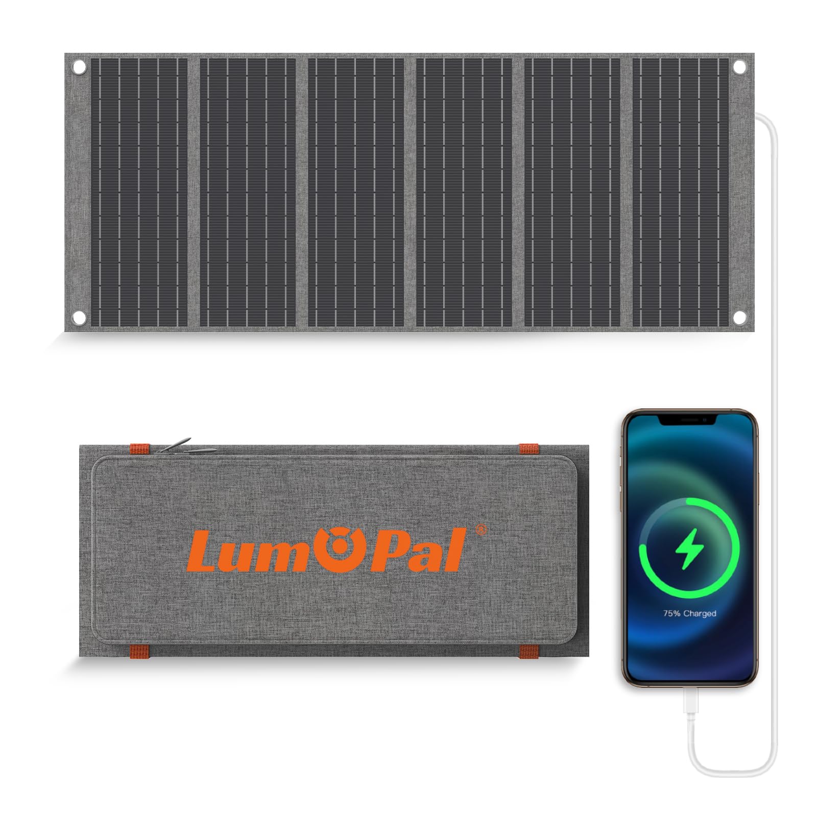 LUMOPAL 30W Foldable Solar Panel Portable Solar