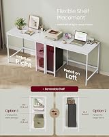 VASAGLE Computer Desk 100x50x76 cm Maple White LWD046W01 view 4