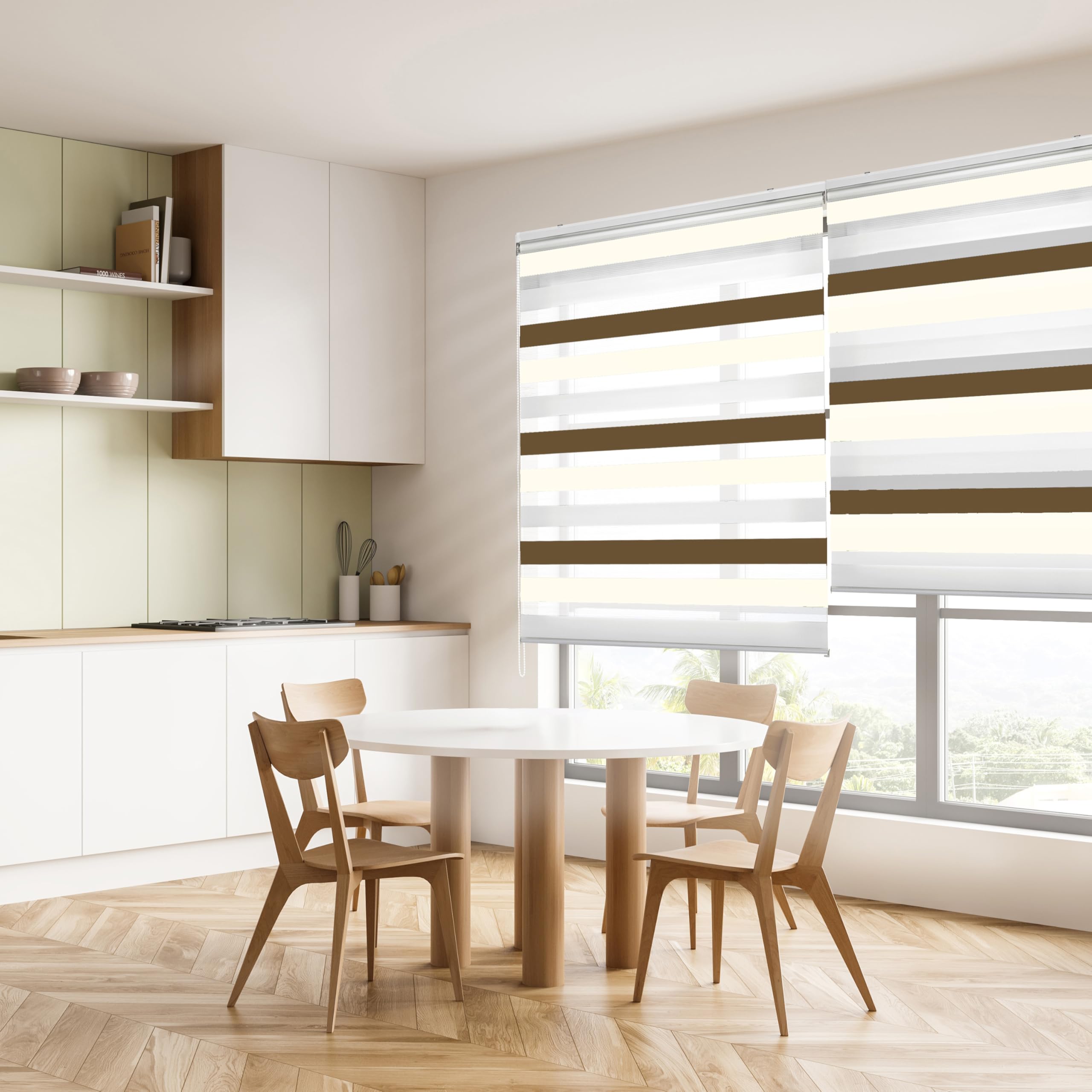 Blindecor Lira Roller Blinds, Light Brown, 140 x 180 cm