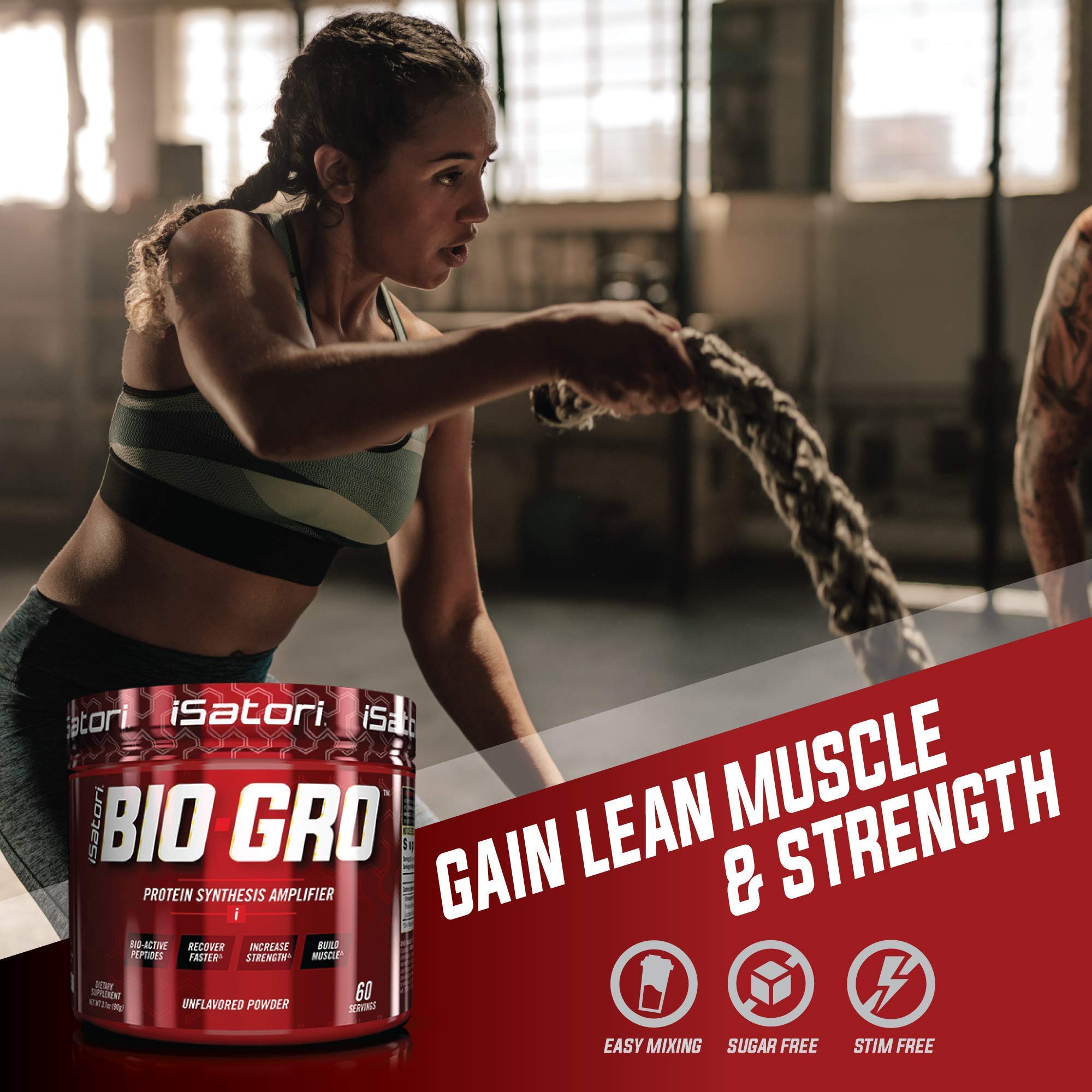 iSatori Bio-GRO Protein Synthesis Amplifier - Unflavored (60 Servings) & iSatori Amino-GRO BCAA Powder - Blue Razz Snow Cone (30 Servings)