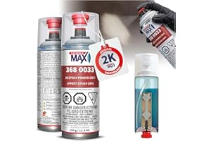 SPRAY MAX SprayMax 2K Epoxy Primer Gray | 2K Primer Automotive | Epoxy Spray Paint for Metal, Aluminum & Steel | Corrosion-Resistant, Fast-Drying, High Adhesion & Professional Grade 12.5 oz