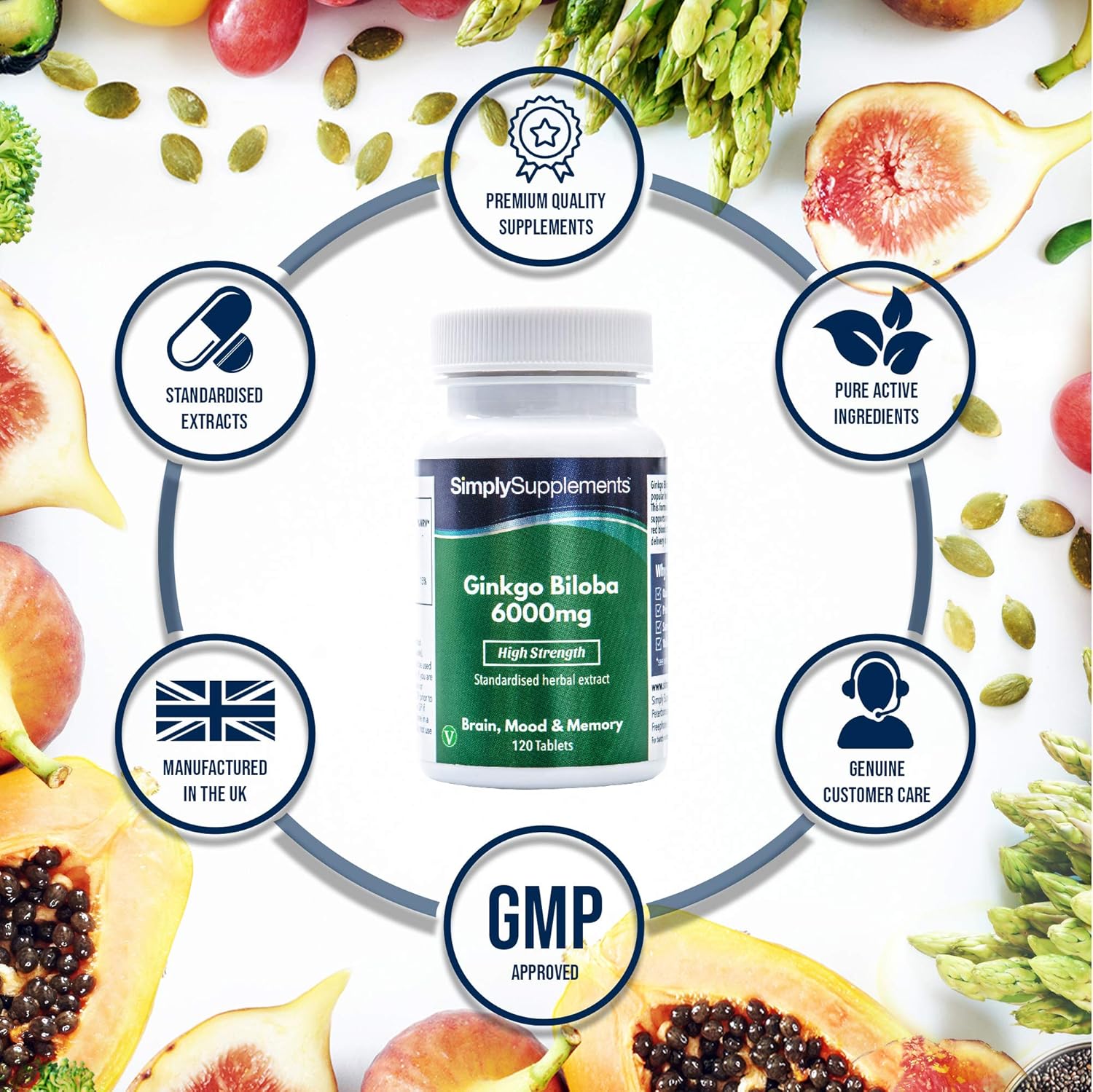 Ginkgo Biloba Tablets 6000mg (120 Tabs): Health & Personal Care