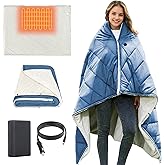 Cordless Heated Blanket with Battery,USB Heated Throw Blanket,12v 15000mah Rechargeable Heated Shawl Blanket,Portable Electric Heating Blanket 3 Heating Levels for Indoor & Outdoor,Camping,Picnic