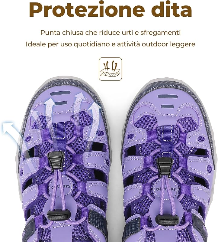 Sandali Trekking Donna Leggeri Traspiranti, Viola 37