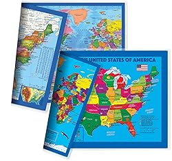 2-Sided Desk Map with Durable Lamination