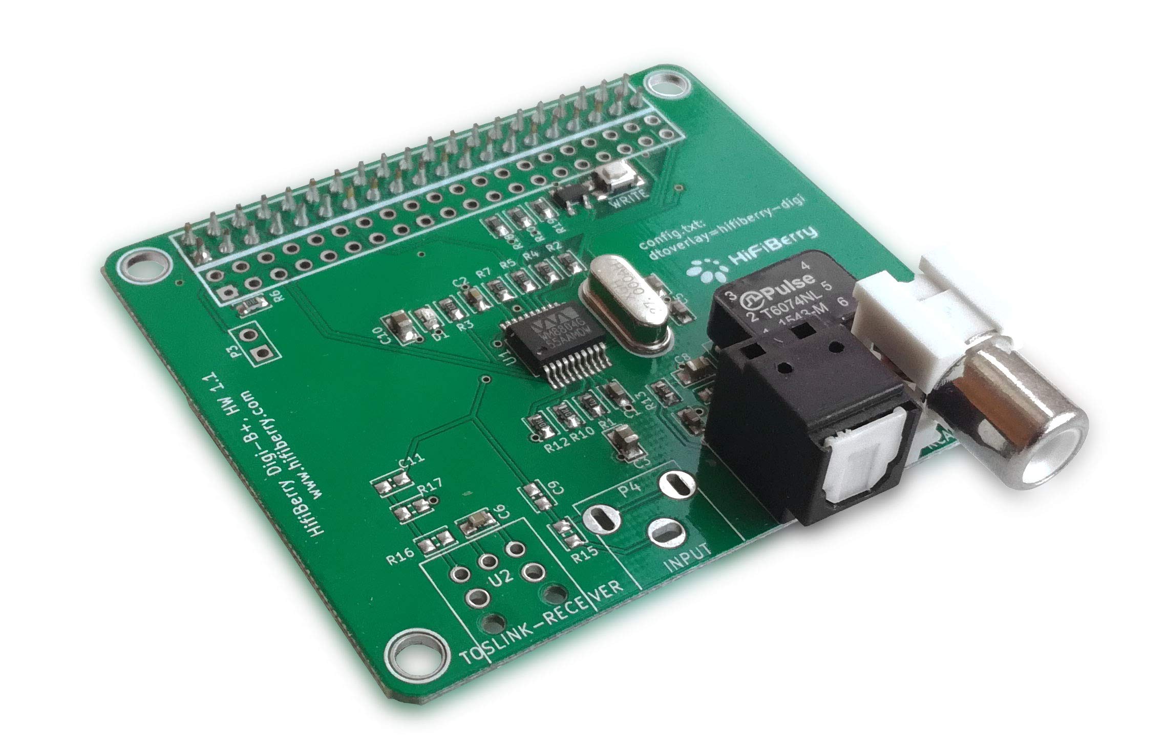 HiFiBerry Digi+ Digital Sound Card for Raspberry Pi 2 Model B/B+/A+ with Toslink and Coaxial Connector