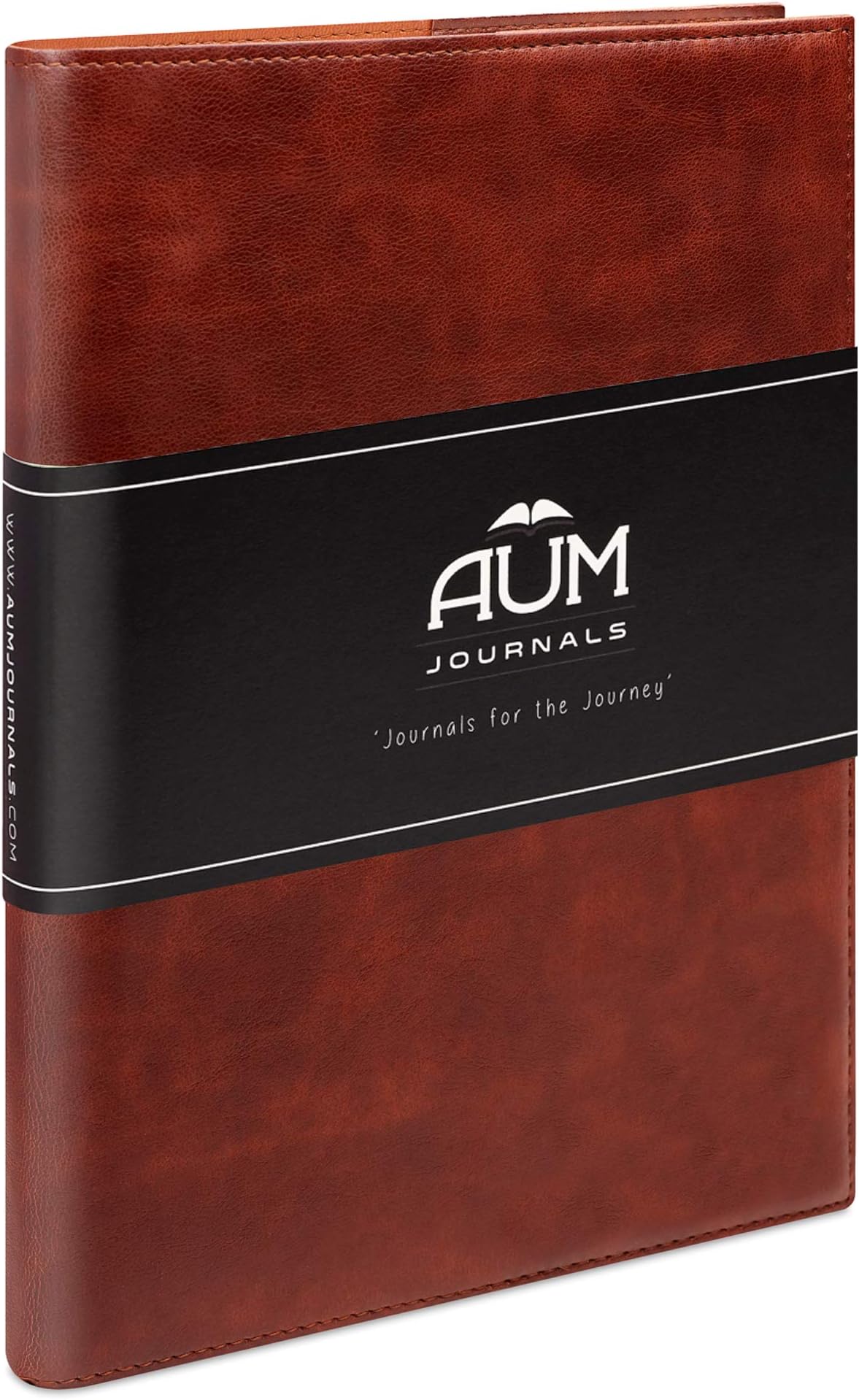 Refillable Journal - Large B5 Journal Notebook - 208 RULED writing grde pages, Full Grain Faux Leather journal (Aum Journals Pros, Dark Brown)